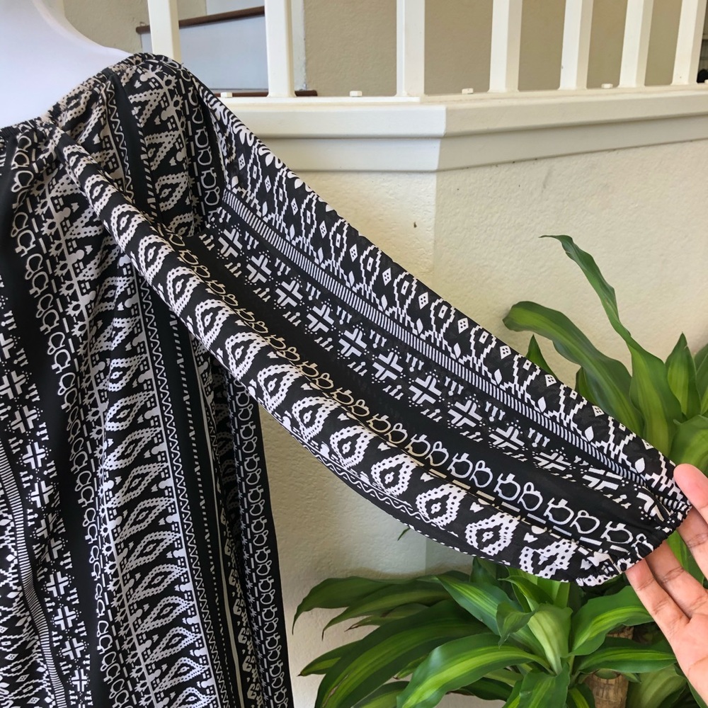 Lulu’s Black Patterned Cold Shoulder Mini Dress - image 2